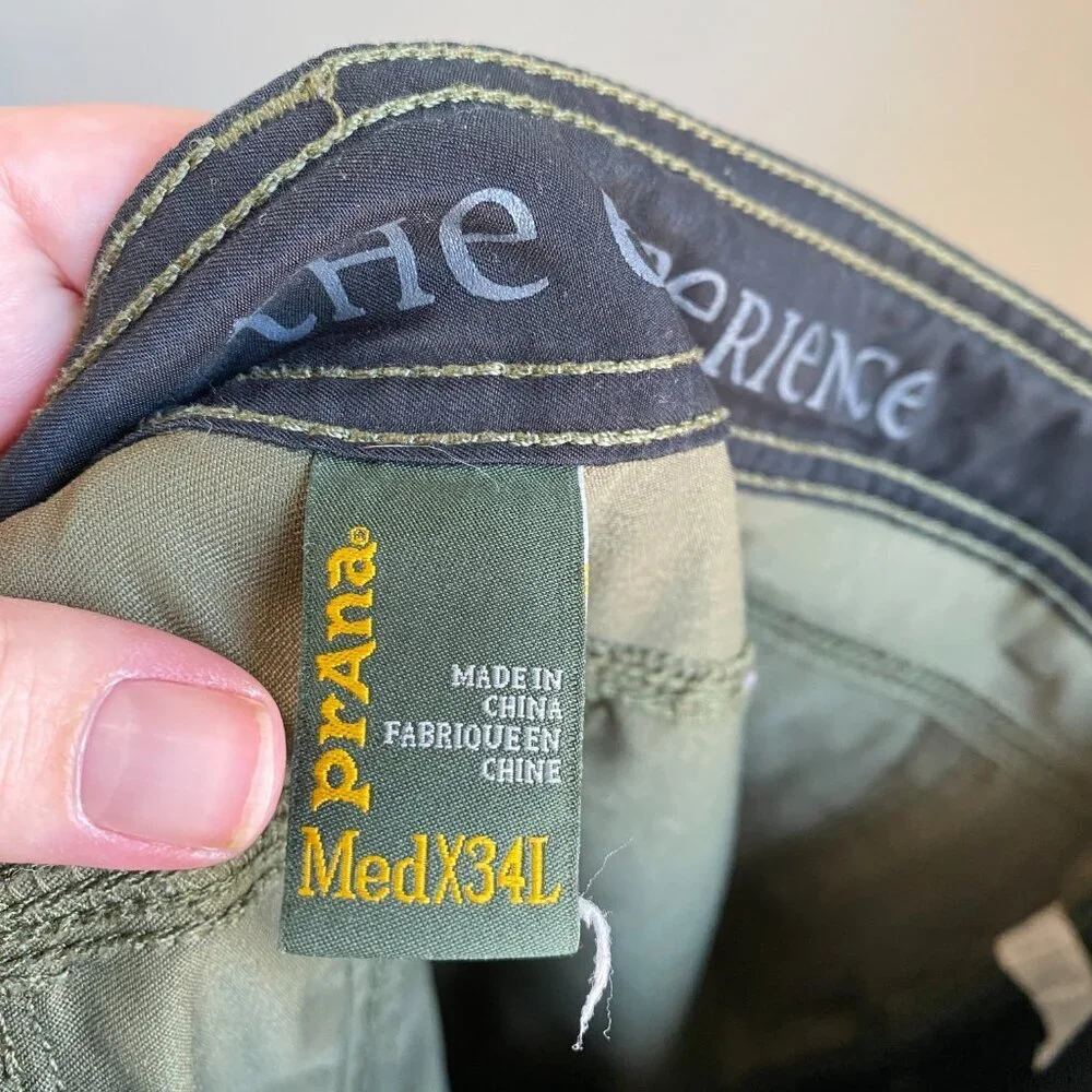 Prana Stretch Zion Pant II Slate Green Mens Size Medx34 Outdoor Hiking - Picture 7 of 7